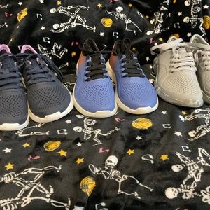 Three Pair Women’s Literide Crocs in Size 8